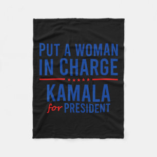 A Woman In Charge Kamala Harris Democrat Political Fleece Blanket