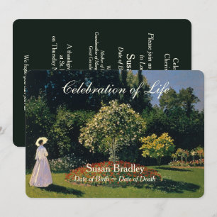 A Woman in the Garden Celebration of Life Invitation