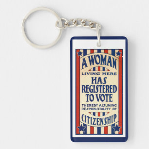 A Woman Living Here Key Ring
