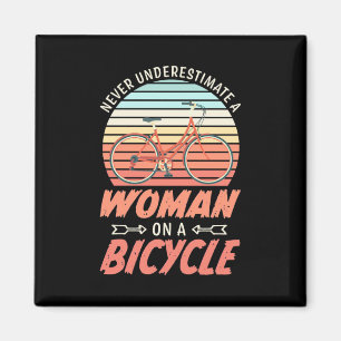A Woman On A Bicycle Magnet