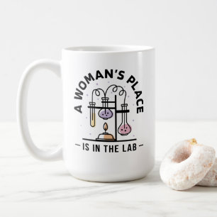 A Woman’s Place Is in the Lab – STEM Art Coffee Mug