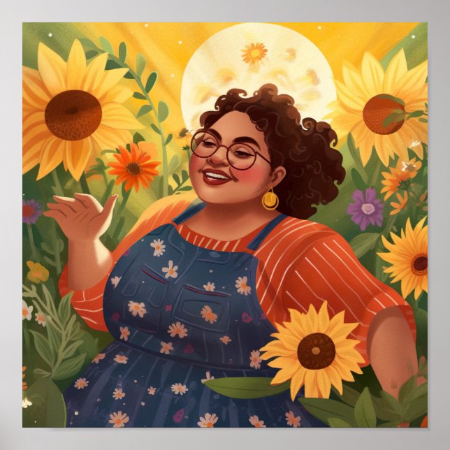 A Woman’s Strength and Joy in Moonlight Garden Poster (Front)