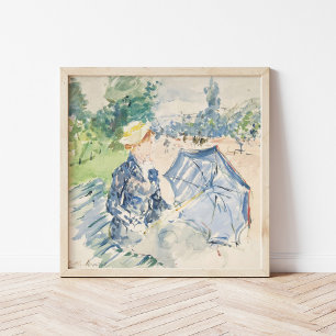 A Woman Seated at a Bench Berthe Morisot Poster