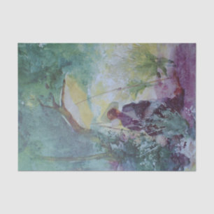 A Woman Sketching in a Glade by Mildred Butler Tissue Paper