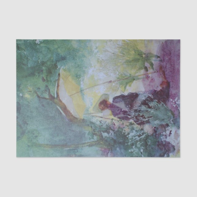 A Woman Sketching in a Glade by Mildred Butler     Tissue Paper (Front)