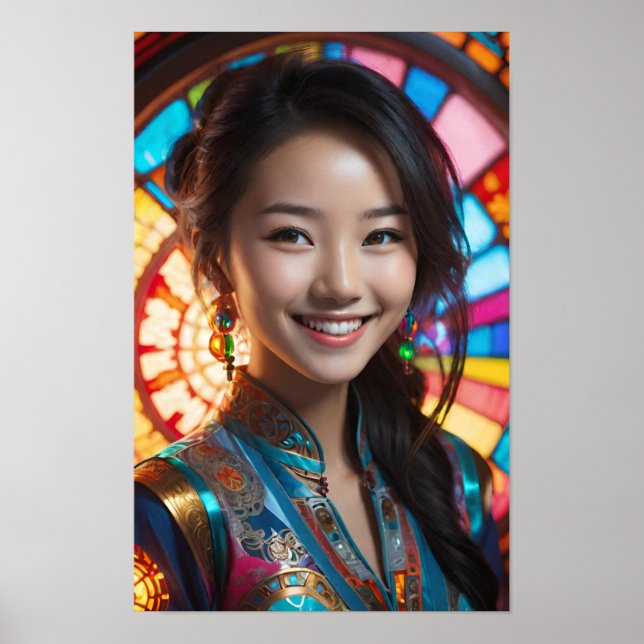 A Woman Smiling Warmly Poster (Front)