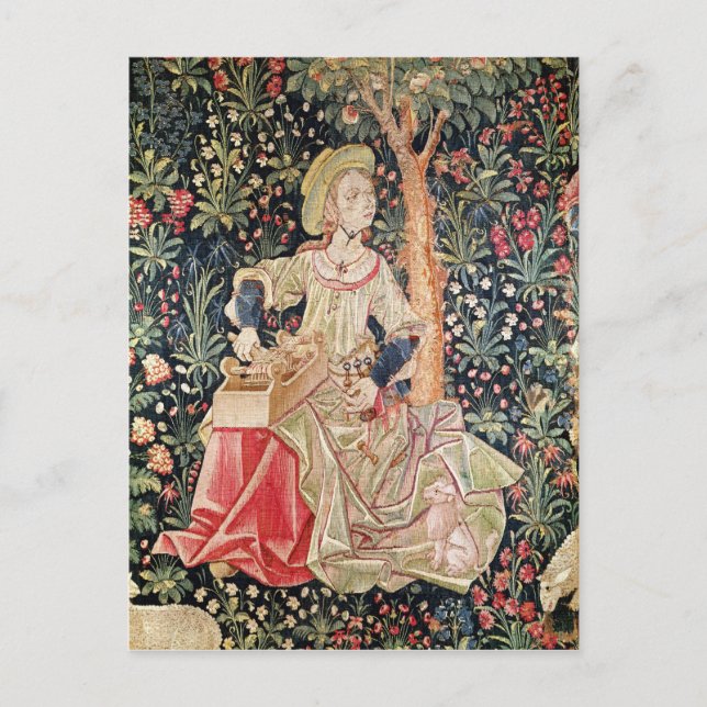 A Woman Spinning Postcard (Front)