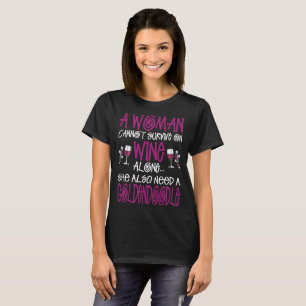 A Woman Survive On Wine Alone Needs Goldendoodle T-Shirt