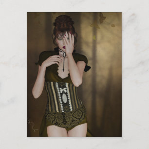 A Woman Waiting: Digital Portrait Gothic Art Card