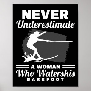 A Woman Who Waterskis Refoot Extreme Sports Water Poster