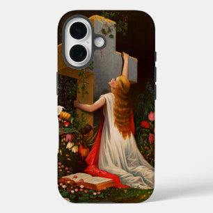 A woman with a cross is praying iPhone 16 case