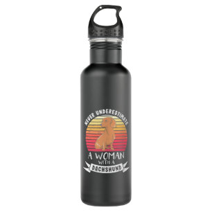 A Woman With A Dachshund 710 Ml Water Bottle