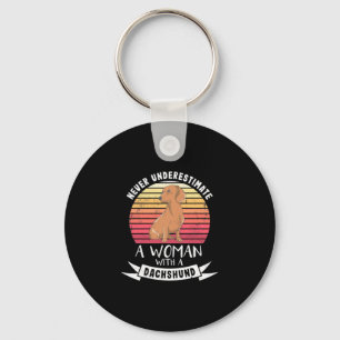 A Woman With A Dachshund Key Ring