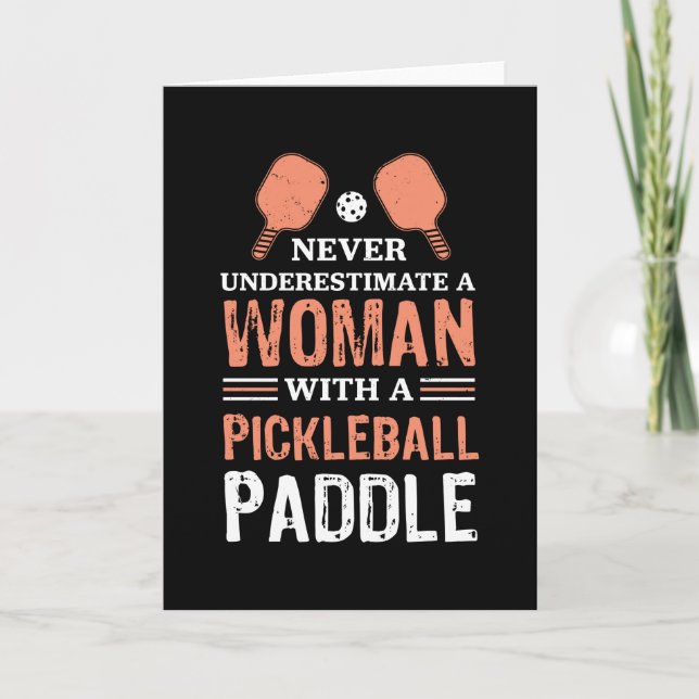 A Woman with a Pickleball Paddle Gift Card (Front)