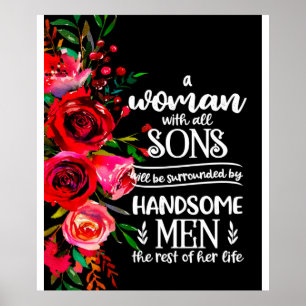 A woman With All Sons Gift, Mother's Day Gift Idea Poster