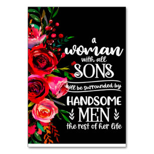 A woman With All Sons Gift, Mother's Day Gift Idea Table Number