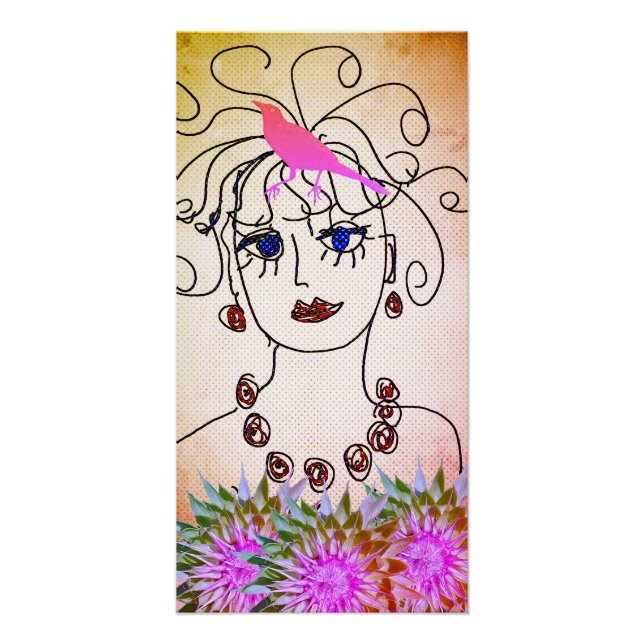 A woman with birds poster (Front)