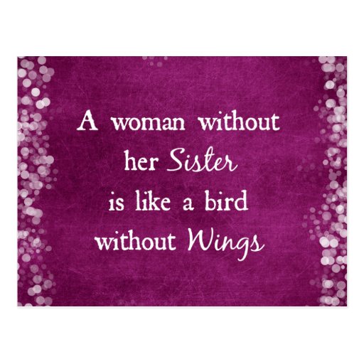 Image of A woman without her Sister Quote Postcard