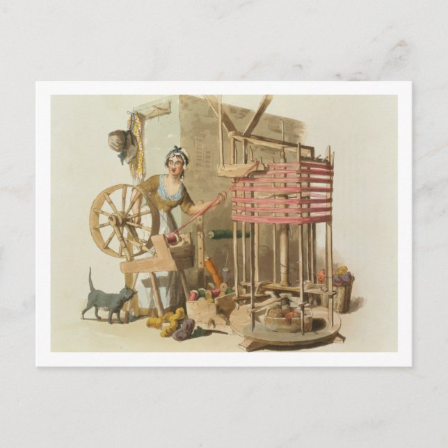 A Woman Wool Skeiner, engraved by the artist, 1808 Postcard (Front)