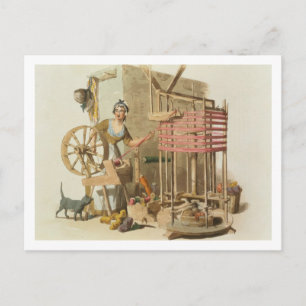 A Woman Wool Skeiner, engraved by the artist, 1808 Postcard