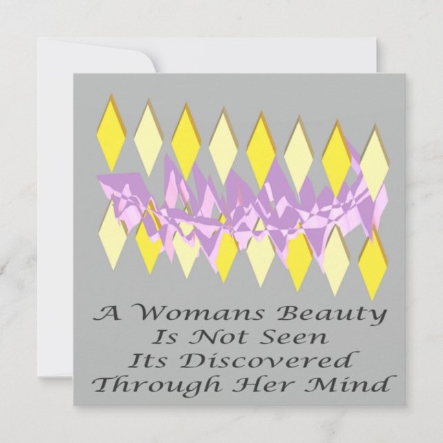 A Womans Beauty message poem feature               (Front)