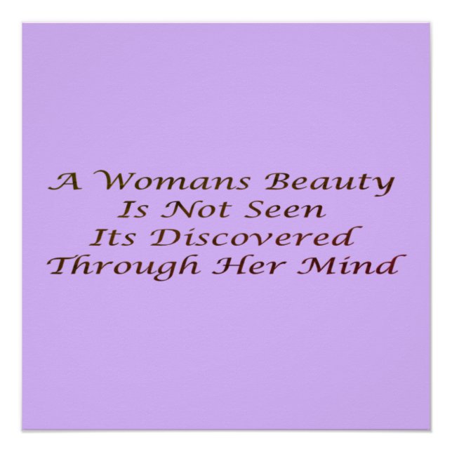 A Womans Beauty message poem feature      Banner P Poster (Front)