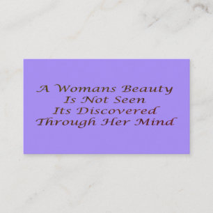 A Womans Beauty message poem feature inspire    Business Card
