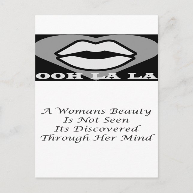 A Womans Beauty message poem feature              Postcard (Front)