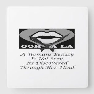 A Womans Beauty message poem feature Square Wall Clock