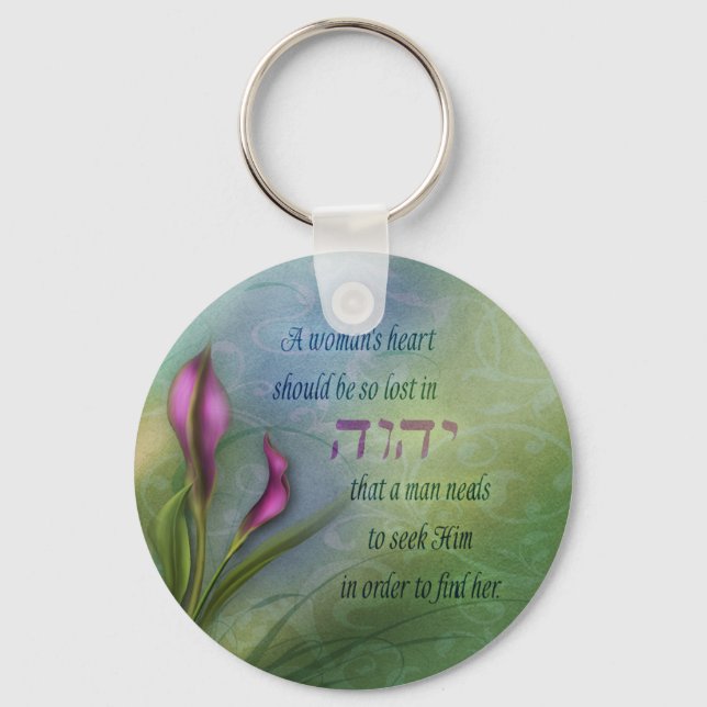 A Womans Heart - Calla Lily Key Ring (Front)