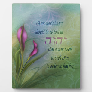 A Womans Heart - Calla Lily Plaque