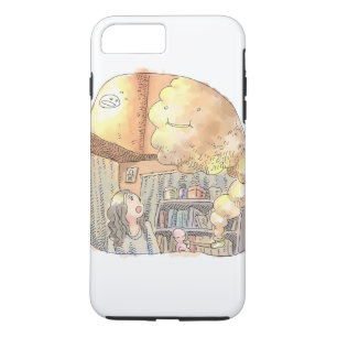 a woman's illustration of an orange room with a wh iPhone 8 plus/7 plus case