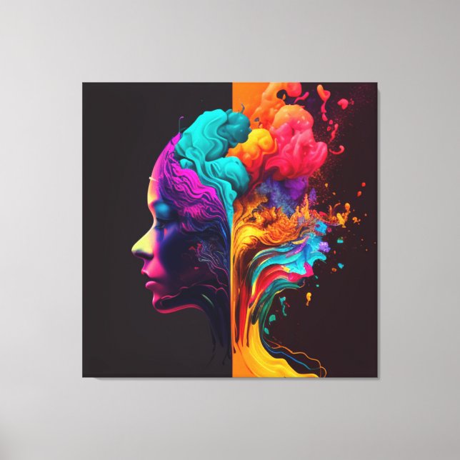 A Woman's Mind in Flowing Motions.  Canvas Print (Front)