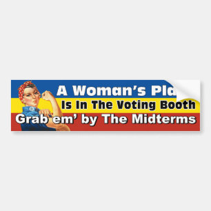 A WOMAN'S PLACE MIDTERMS BUMPER STICKER