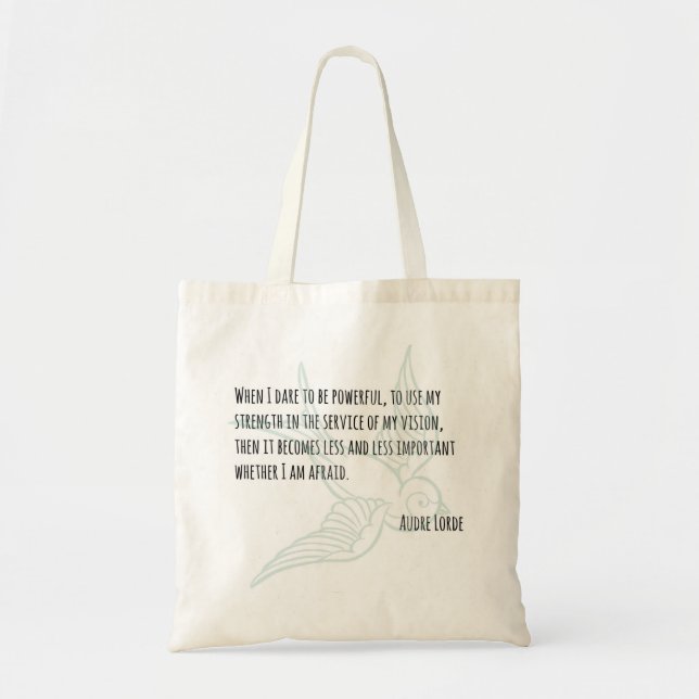 A Woman's Strength - Audre Lorde quote tote (Front)