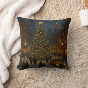A wonderful Christmas night in New York Cushion