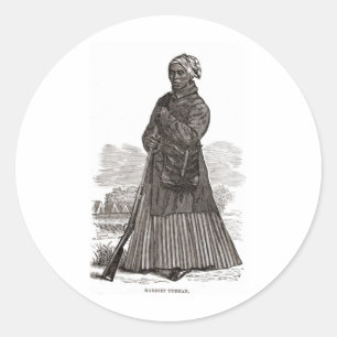 A woodcut image of Harriet Tubman, before 1869 Classic Round Sticker