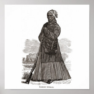 A woodcut image of Harriet Tubman, before 1869 Poster