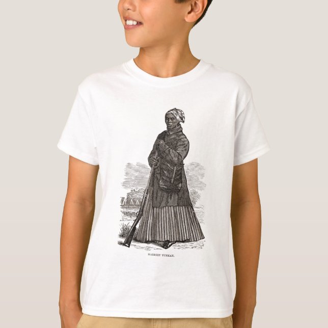 A woodcut image of Harriet Tubman, before 1869 T-Shirt (Front)