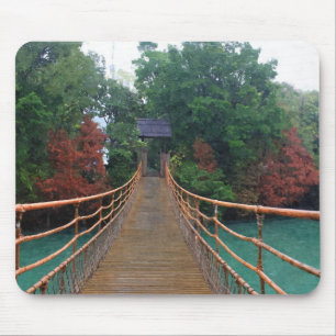 A wooden bridge in a Chinese folk culture park. Mouse Mat
