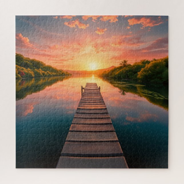A wooden dock jigsaw puzzle (Vertical)