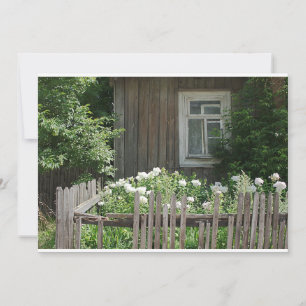 A wooden hut invitation