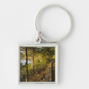 A wooden walkway in Acadia National Park Maine Key Ring