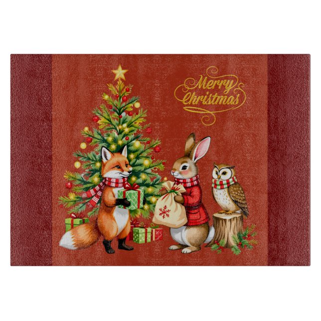 A Woodland Christmas Tale Cutting Board (Front)