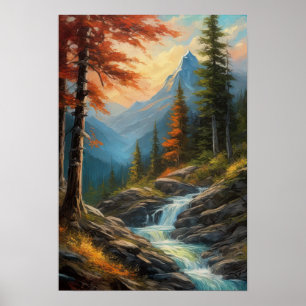 A Woodland's Melody, Rocky Cascade Poster