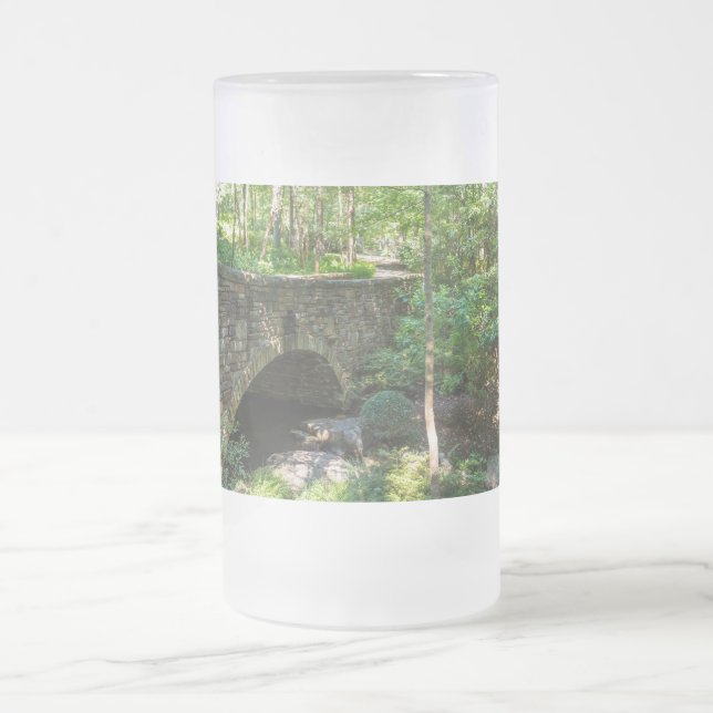 A Woodlands Walkway Bridge Frosted Glass Beer Mug (Center)