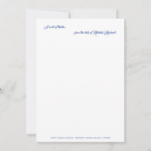 A word of thanks... Blue Customised Thank You Card