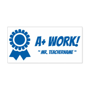 "A+ WORK!" Commendation Rubber Stamp