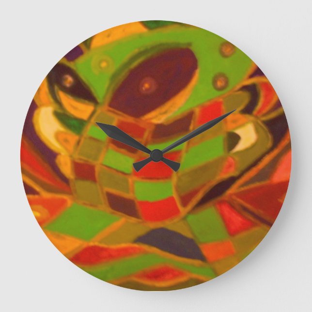 A work of art deep earth colours designer large clock (Front)