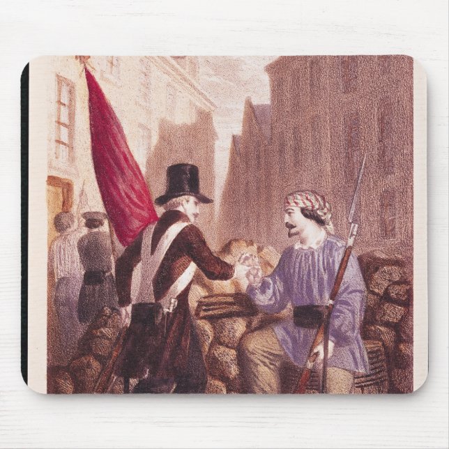 A Worker Sharing his Bread with a Student Mouse Mat (Front)